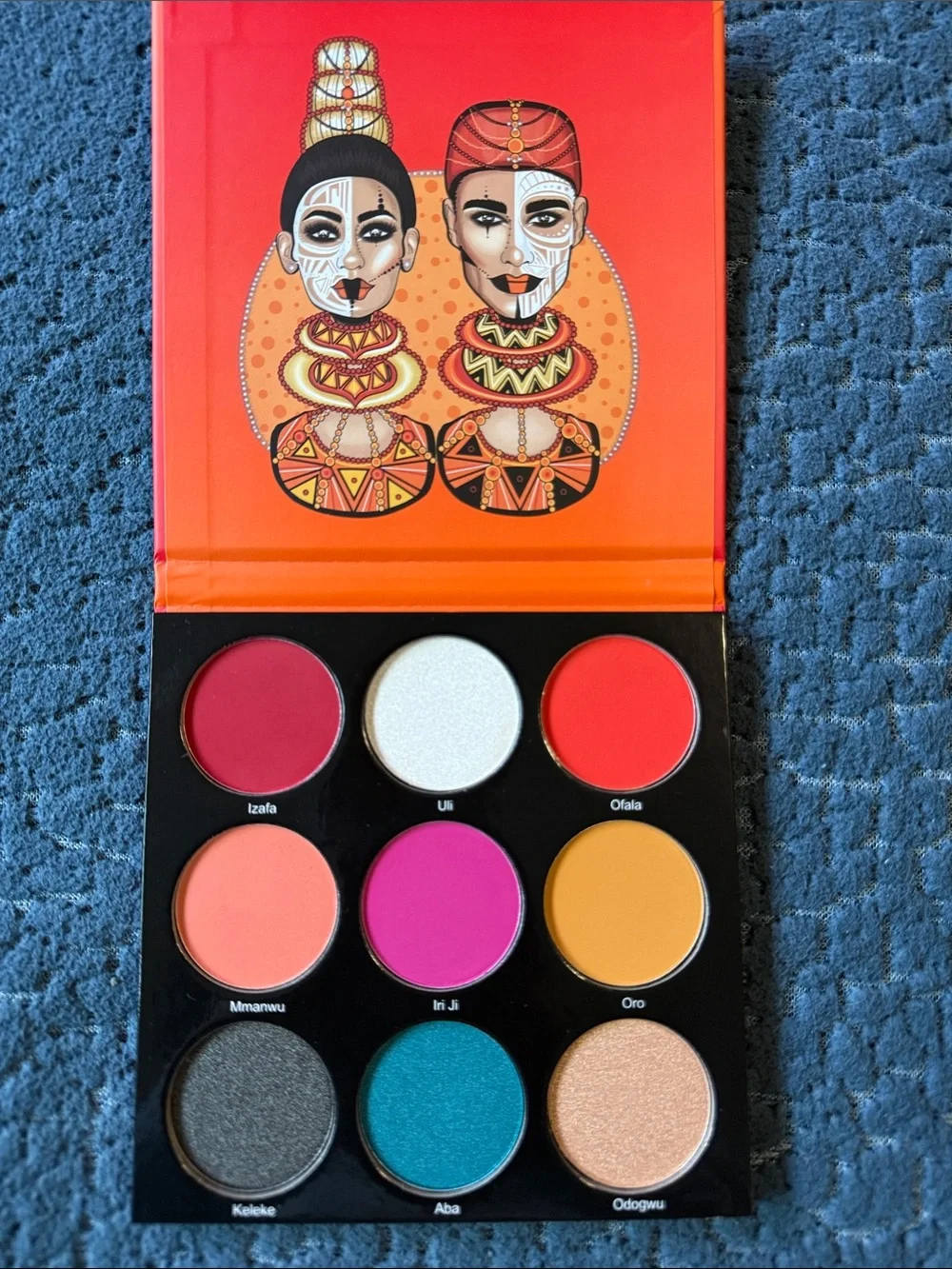 Bold 9-Color Eyeshadow Palette — Vibrant Pink, Red, Yellow & Teal Shades